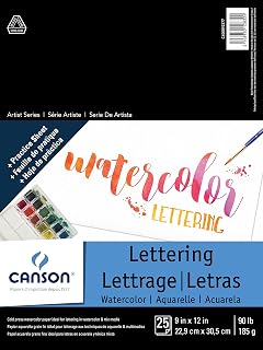 Canson Artist Series Watercolor Lettering Paper Pad, 9'' x 12''