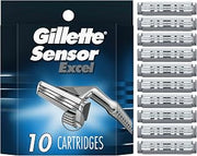 Gillette Sensor Excel Men's Razor Blade Refills, 10 Count