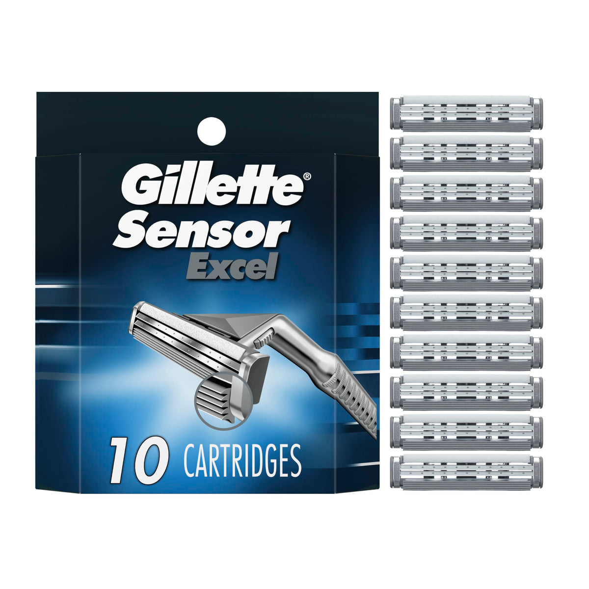 Gillette 10 Count (Pack of 1) / Sensor Excel / 1 Cartridges
