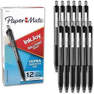 Paper Mate InkJoy 300RT Retractable Ballpoint Pens, Medium Point, Black, 12 Count