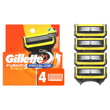 ProGlide Shield Razor Refills for Men by Gillette – 4 Count (Pack of 1), Yellow, Model 47400656147