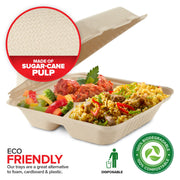Stock Your Home 8x8 / Kraft / 50 Clamshell Take Out Containers