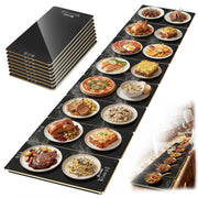 Kiabee Electric Warming Tray, 8 Panels Tempered Glass, Black