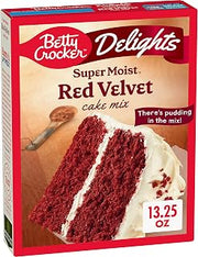 Betty Crocker Delights Super Moist Red Velvet Cake Mix, 13.25 oz