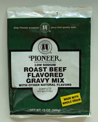 Pioneer Low Sodium Roast Beef Flavored Gravy Mix by CH Guenther – 13.0 Ounce (Pack of 6), Pack of 6