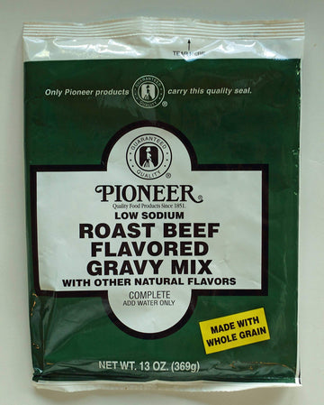 Pioneer Low Sodium Roast Beef Flavored Gravy Mix by CH Guenther – 13.0 Ounce (Pack of 6), Pack of 6