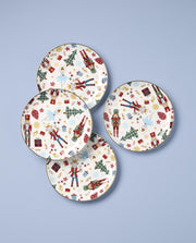 Lenox Nutcracker Ballet Appetizer Plates, Porcelain Set of 4, Multicolor