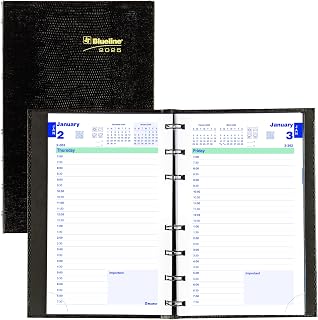 Blueline 2025 Plan & Link™ CoilPro™ Daily Planner, Appointment Book, 12 Months, January to December, 8" x 5", Black (C1504C.81-25)
