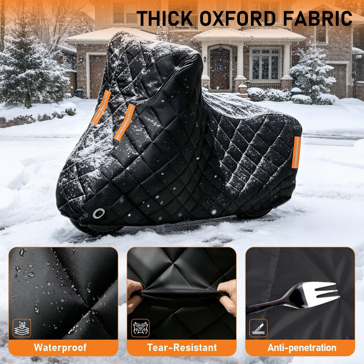 Waterproof Motorcycle Cover for Cobra CX50 FWE |Anti-Hail Motorbike Covers Indoor Outdoor Storage Heavy Duty Oxford Fabric Scratchproof Heat Insulation All Weather Protection by