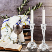 Ohmique Candlestick Holders, Silver Plated Set of 2, Silver