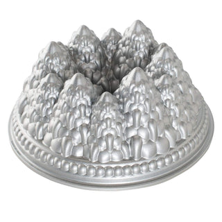 Pine Forest Bundt by Nordic Ware – 9 Cup, 9.0 cups, Aluminum, Sparkling Silver, Model 89737