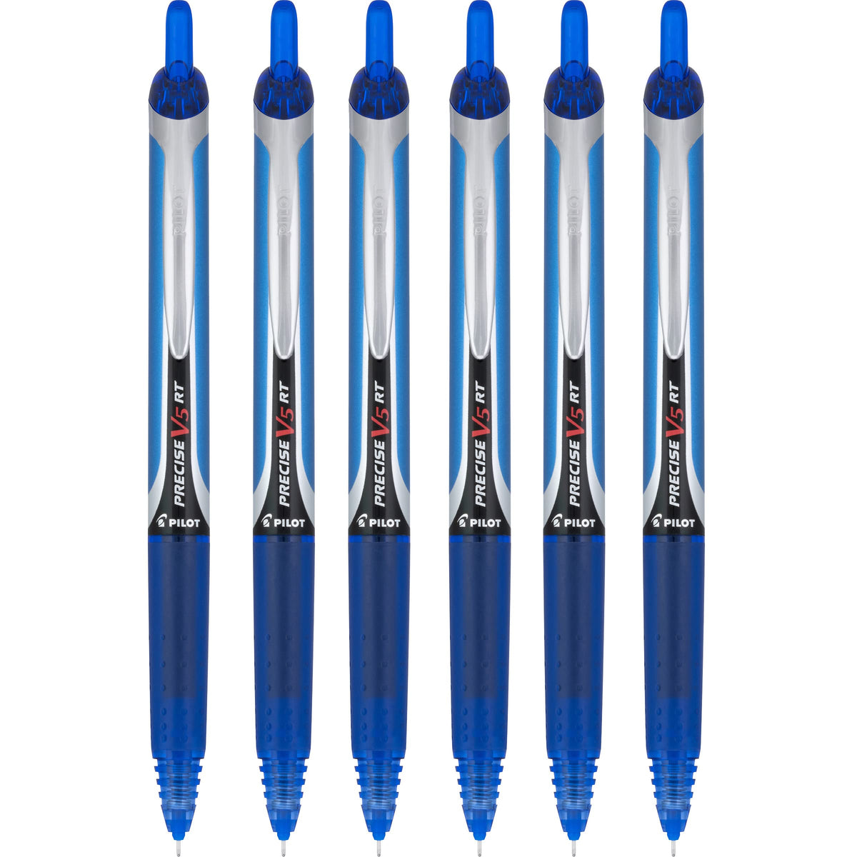 6 PENS: Precise V5 Retractable Blue Pens by PILOT – 1 Count (Pack of 1), Plastic, Blue, Model Pilot