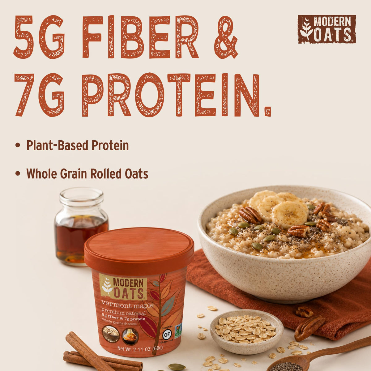 Modern Oats Vermont Maple / 2.6 Ounce (Pack of 12) / brown Breakfast Foods