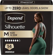 Depend Silhouette Incontinence Underwear for Women, Medium, 14 Count
