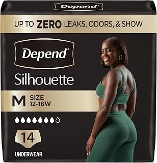 Depend Silhouette Incontinence Underwear for Women, Medium, 14 Count