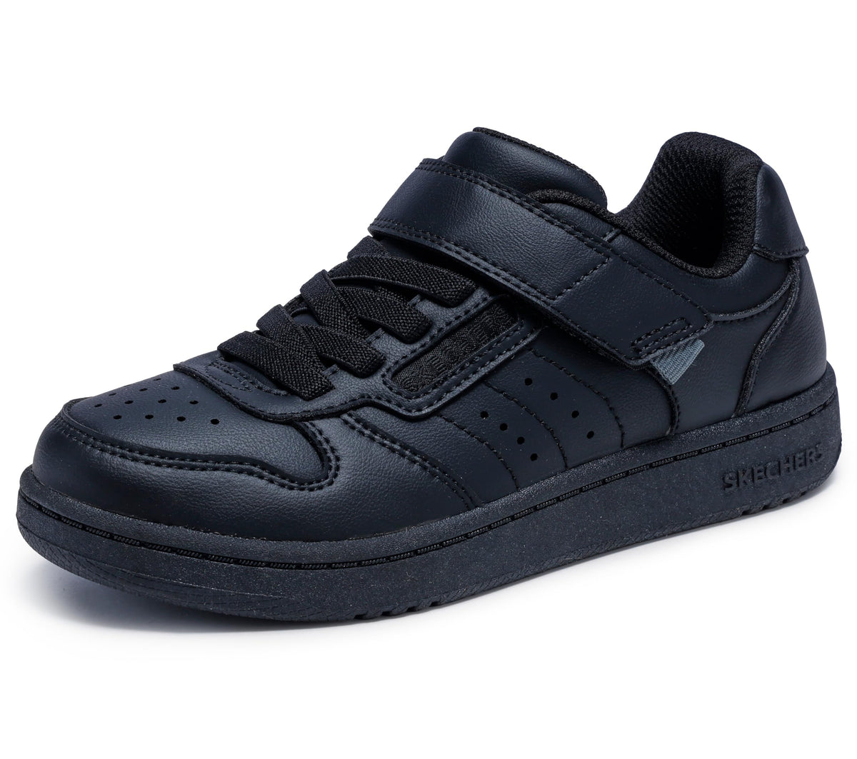 Boys' Quick Street Sneaker by Skechers – Black/Black, Model 405638L