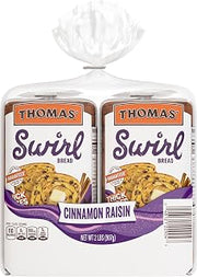 Thomas' Swirl Cinnamon Raisin (Club Pack) Bread, 2 count, 32 oz