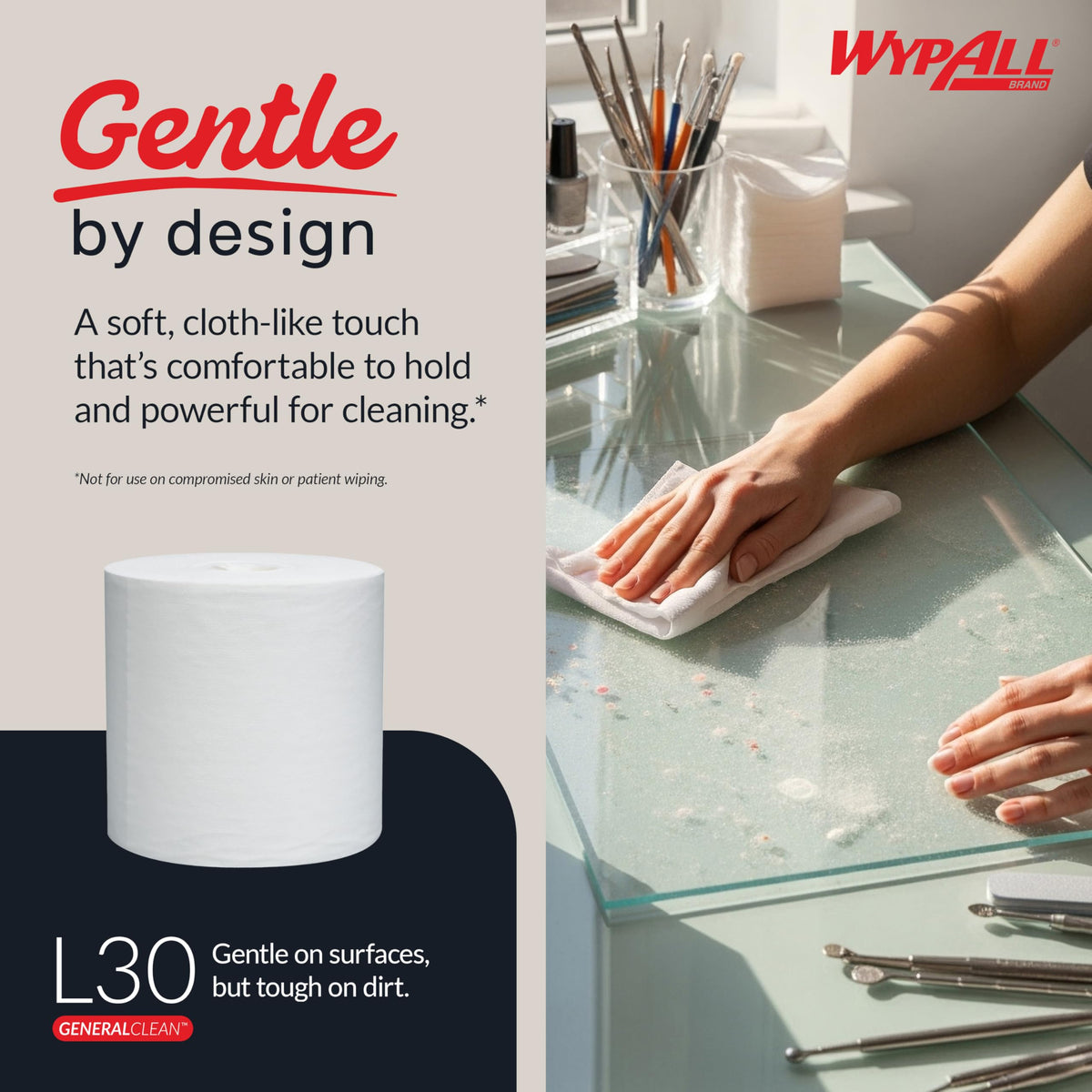 WypAll GeneralClean L30 Heavy Duty Cleaning Towels – 2 x 300 Sheets (05820)