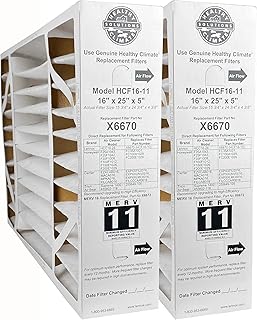 Lennox X6670 - (2-Pack) Healthy Climate 16" x 25" x 5" OEM HCF16-11 Air Filter, MERV 11