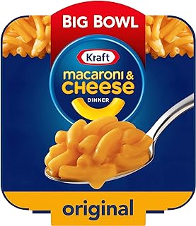 Kraft Original Macaroni And Cheese Easy Microwavable Big Bowl Dinner (6 Ct Pack, 3.5 Oz Bowls)