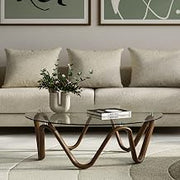 Lassen - Modern Glass & Walnut Coffee Table