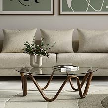 Lassen - Modern Glass & Walnut Coffee Table