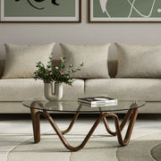 Lassen - Modern Glass & Walnut Coffee Table by Limari Home – Glass, Walnut, Model LIM-78041