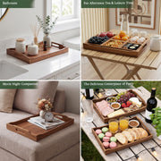 Plusinthebox Acacia Wood Serving Tray, 16.9 x 12 Inch, Natural