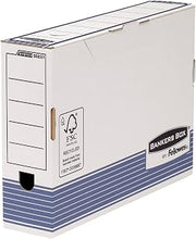 Bankers Box System 80 mm Foolscap Transfer Files with Fastfold - Blue, Pack of 10