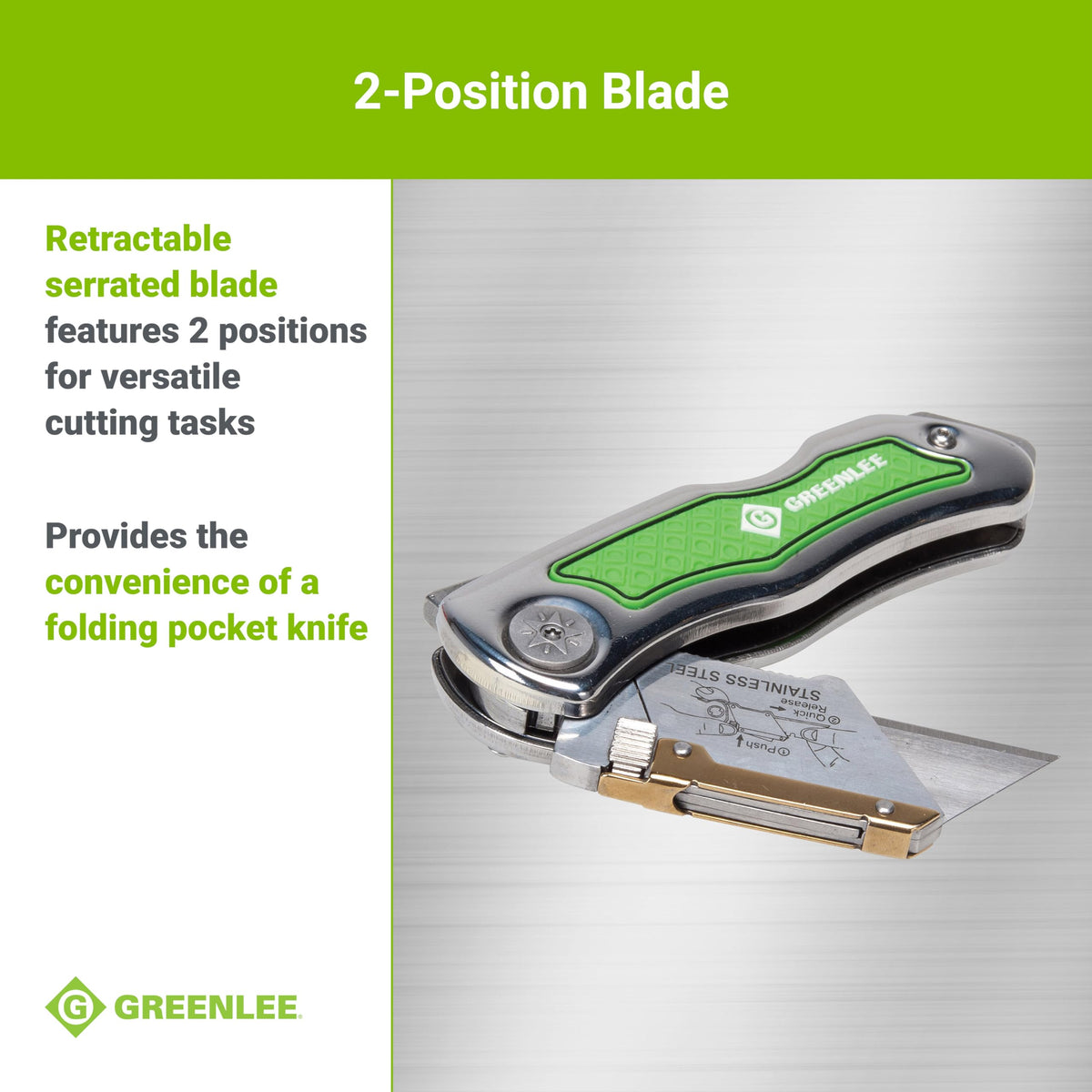 Greenlee Folding / 9.3"L x 5"W x 9.3"H / Green Pocket Knives & Folding Knives
