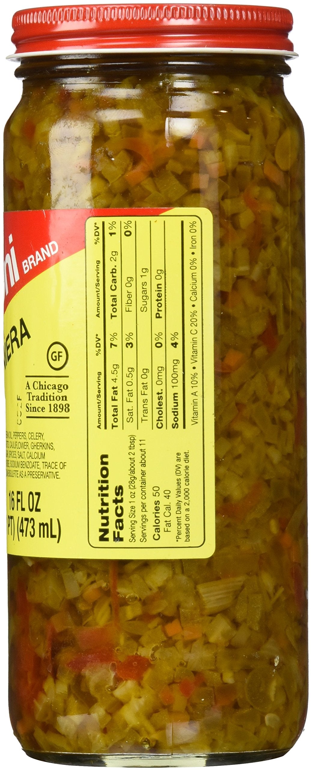 Medium Giardiniera Relish by Marconi – 16 Fl Oz (Pack of 1)