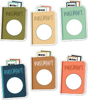 Carson Dellosa Let's Explore 36-Piece Passport Classroom Cutouts