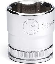 GEARWRENCH 3/8" Drive Standard Metric Socket 18mm, 6 Point - 80386