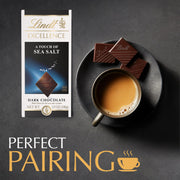 EXCELLENCE Sea Salt Dark Chocolate Candy Bar by Lindt – 3.5 Ounce (Pack of 12), Natural, Pack of 12, Model 392965