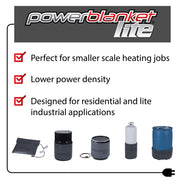 1 Gallon / 4 Liter Pail Heating Blanket by Powerblanket – 26"L x 6"W x 6"H, Charcoal Gray, Model PBL1G