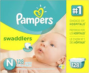 Pampers Swaddlers Newborn Diapers Size 0, 128 Count