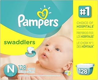 Pampers Swaddlers Newborn Diapers Size 0, 128 Count