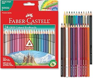 Faber-Castell Grip Colored EcoPencils - 24 Pack Colored Pencils, Pre-Sharpened