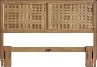 Crosley Furniture Traditional Katia Queen Size Rattan Headboard, Driftwood