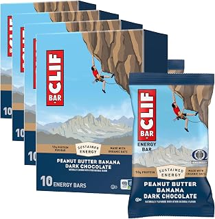 Energy Protein Bars - Peanut Butter Banana with Dark Chocolate - Made with Organic Oats - Energy Bars - Non-GMO - 10 Count (Pack of 4) by CLIF Bar – 10 Count (Pack of 4)