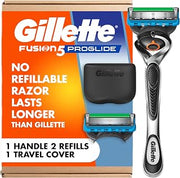 Gillette Fusion5 Men's 5-Blade Razor, 1 Razor Handle, 2 Blade Refills, with Travel Cover
