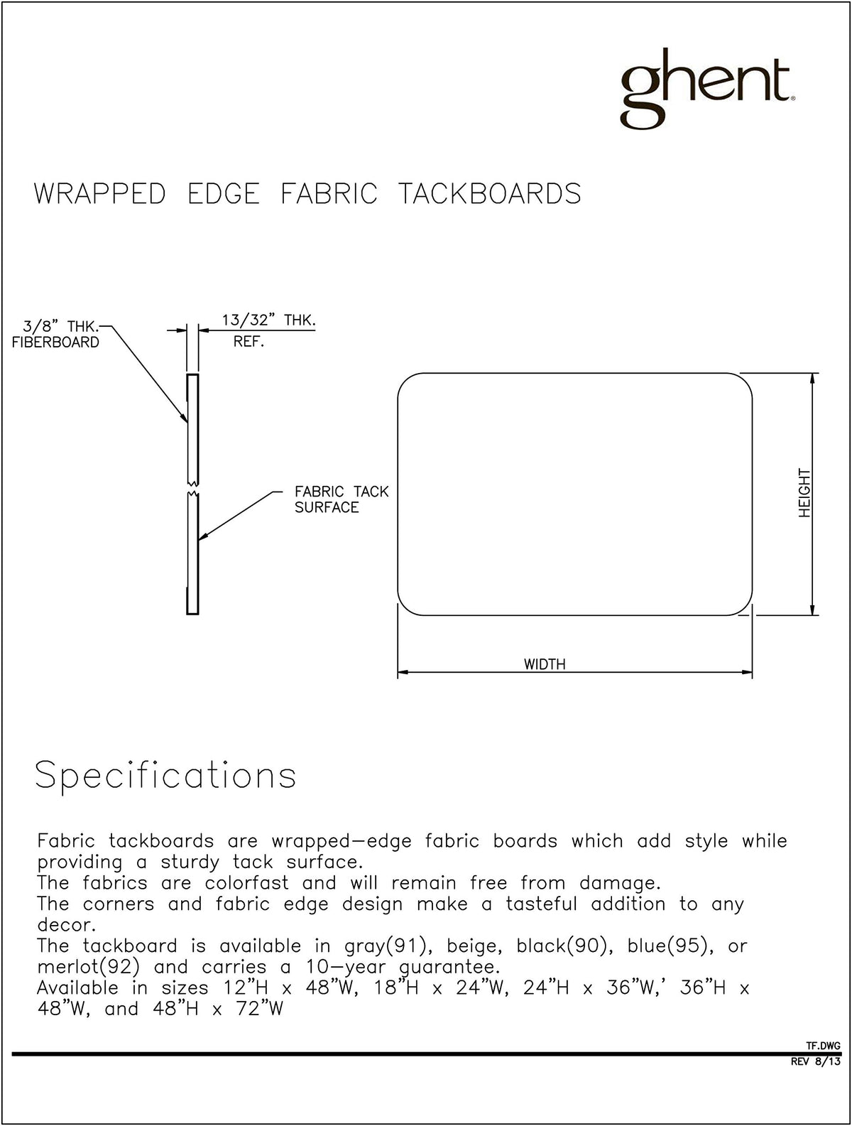 Ghent 0.4" x 24" / Gray / Industrial Bulletin Boards