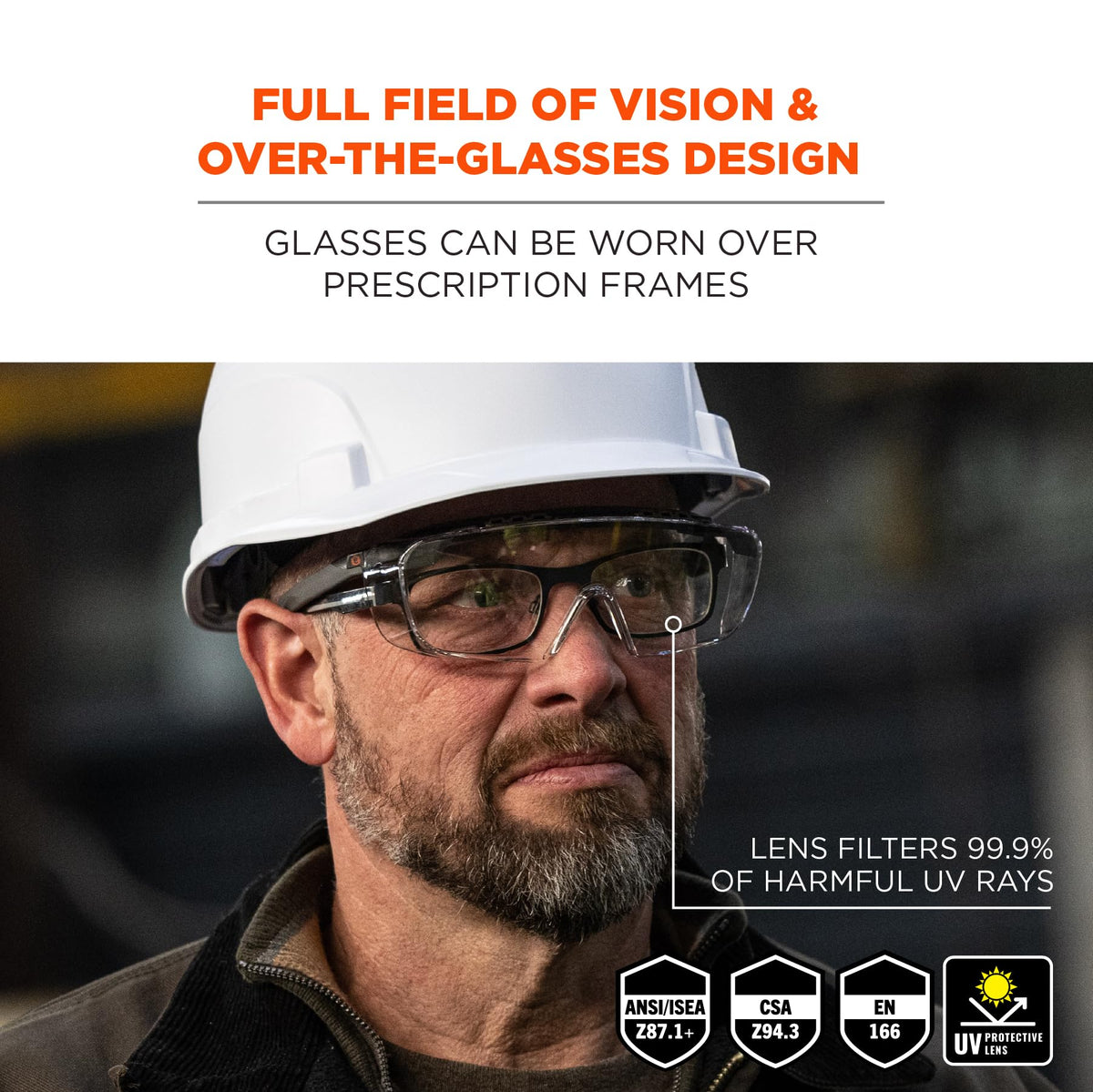 Ergodyne Clear Lens / One Size / Clear Lens Matte Black Frame Safety Glasses