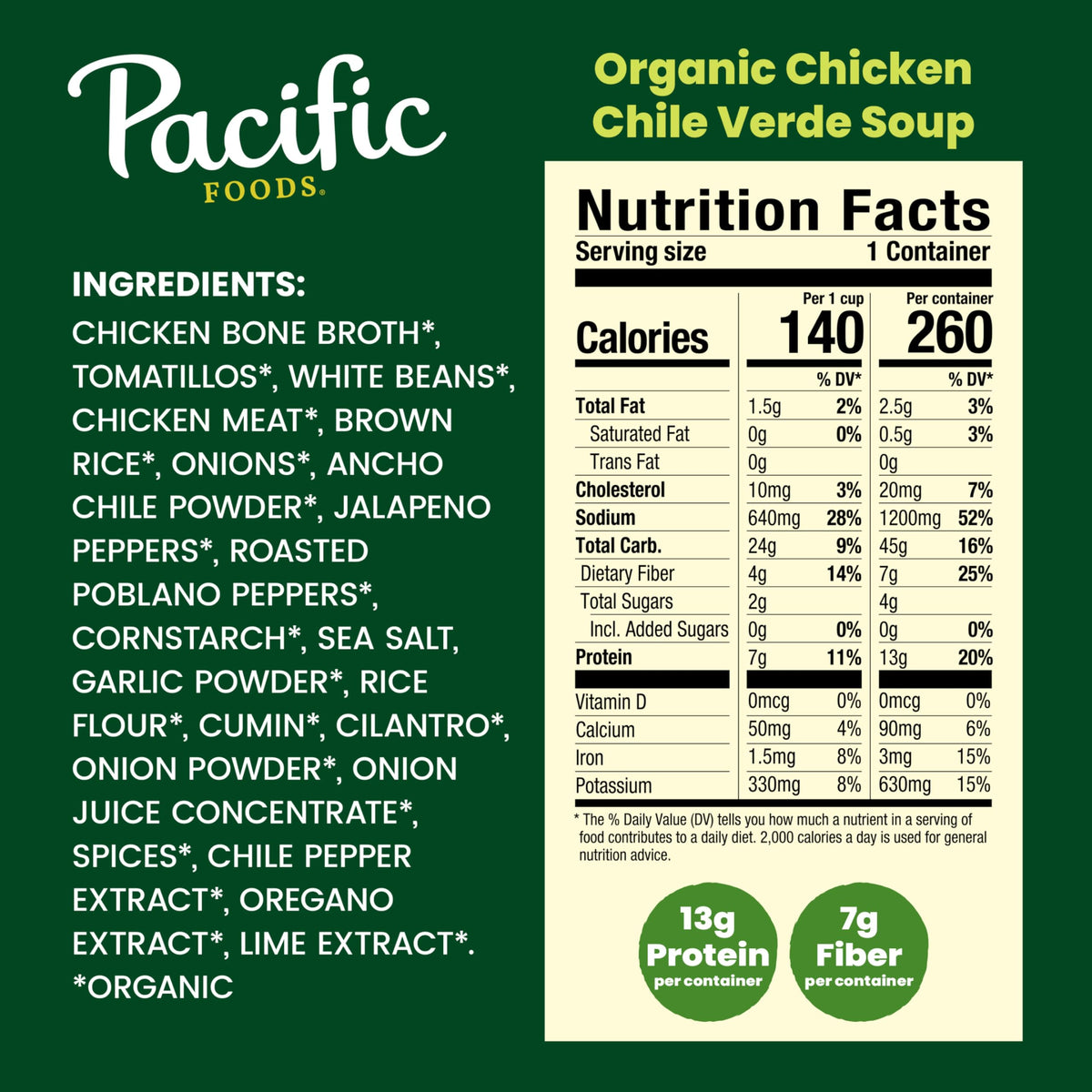 Organic Chicken Chile Verde Soup with Rice & Beans by Pacific Foods – 16.3 Ounce (Pack of 12), Pack of 12