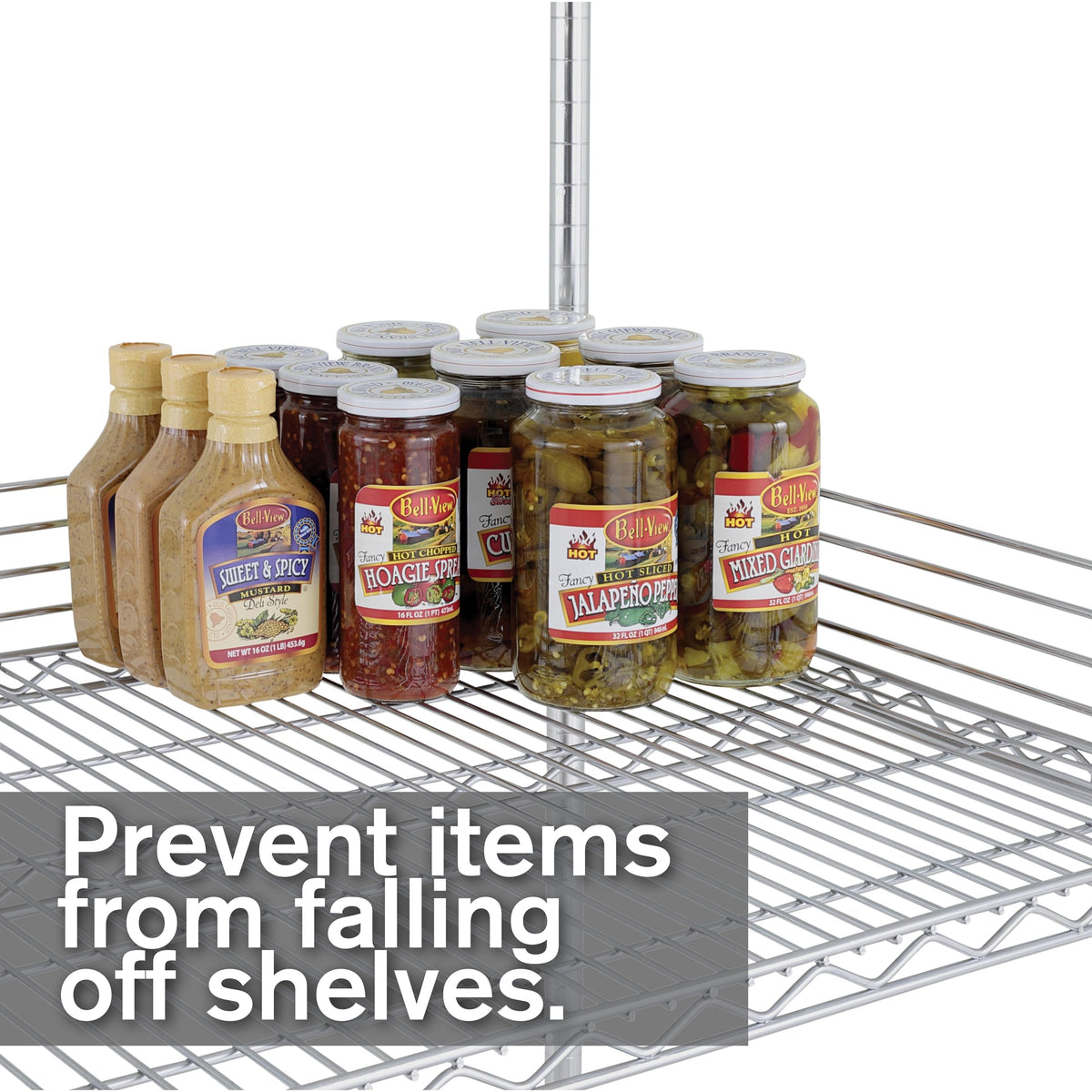 Super Erecta 4" High Stackable Ledge for Wire Shelving by METRO – 24, Alloy Steel, Chrome, Model L24N-4C