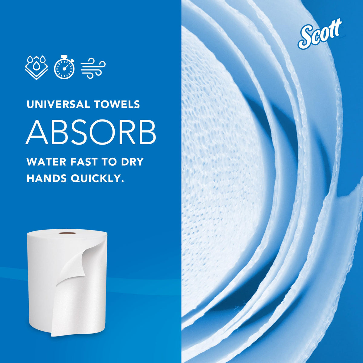 Scott Professional 6 Rolls × 950'/Roll - Essential / White / Scott Hard Roll Towel Paper Towels