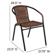 Flash Furniture Dark Brown / Set of 4 / Contemporary Patio Dining Chairs
