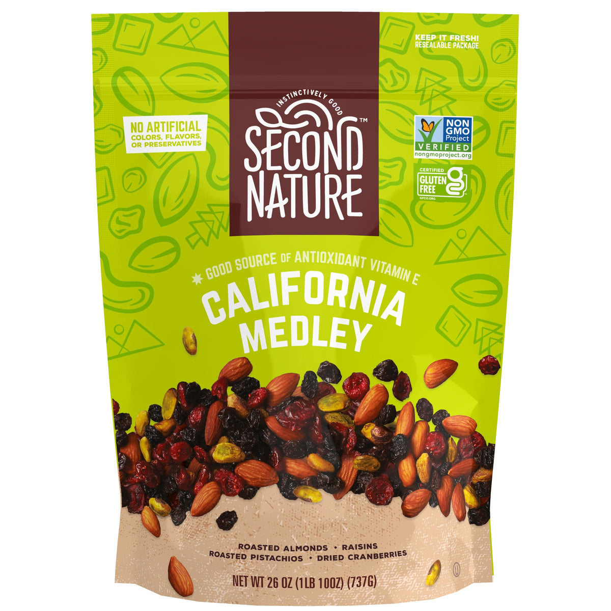 Second Nature California Medley / 26 Ounce (Pack of 1) / Large Pouch Snack & Trail Mixes