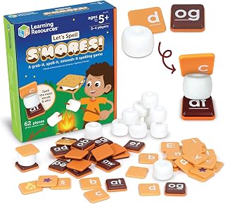 Learning Resources Let's Spell S'mores - Montessori Toys, Kindergarten Learning Activities, Phonemic Awareness Flash Cards, Dyslexia Tools for Kids, Speech Therapy Materials, Learn to Read