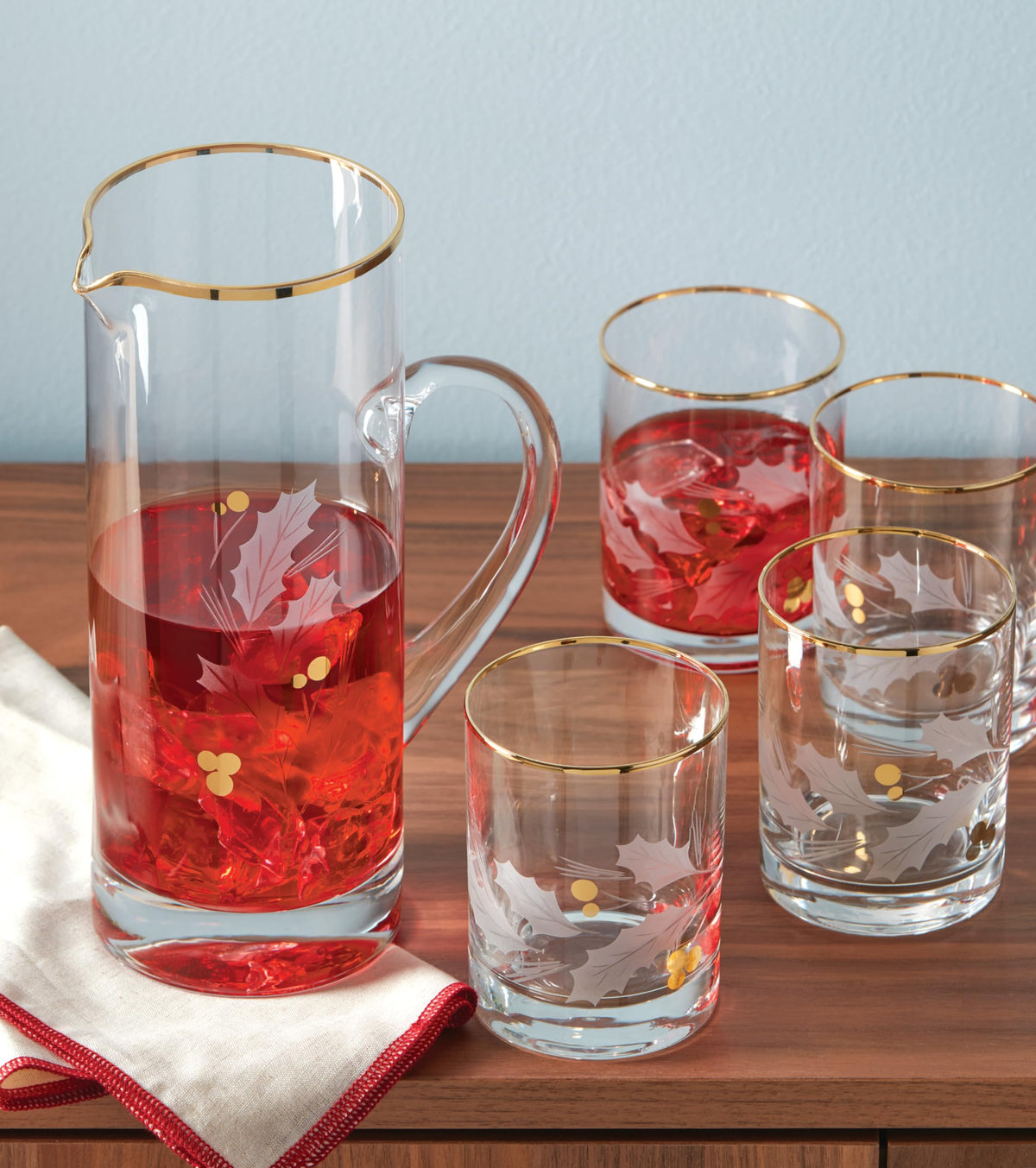 Lenox Holiday Gold Pitcher, 48 Ounces, Clear Glass